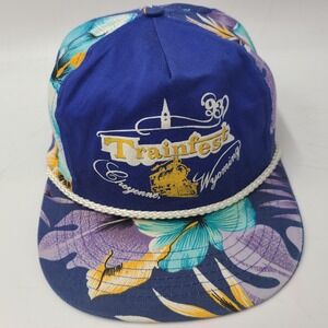 Vintage Floral Hat Snapback Rope Blue Purple Trainfest All Over Print Cheyenne